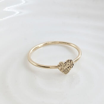 Slim Fingerprint Heart Ring, 3 of 6