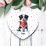 Personalised Border Collie Wearing A Red Bandana, thumbnail 1 of 2