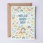 New Baby Boy Card, Rainbow New Baby Card, thumbnail 2 of 3