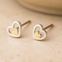 Sterling Silver Double Heart Stud Earrings, thumbnail 1 of 8
