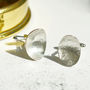 Textured And Domed Oval Silver Cufflinks, thumbnail 1 of 9