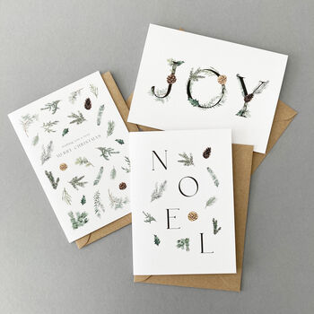 Winter Botanical Design Christmas Card, 2 of 2