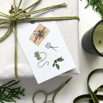 ‘All Wrapped Up’ Christmas Gift Tag Set, 3 of 3