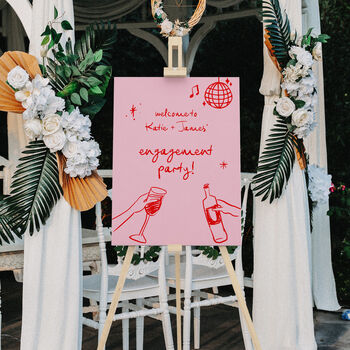 Personalised Pink Doodle Engagement Sign Digital Product, 2 of 2