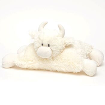 Cream Oh So Soft Scottish Highland Cow Cushion, 2 of 5