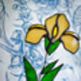 Yellow Iris Flower Stem Faux Glass Flowers, thumbnail 3 of 9