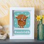 Personalised Children's Highland Cow Clock, thumbnail 1 of 9