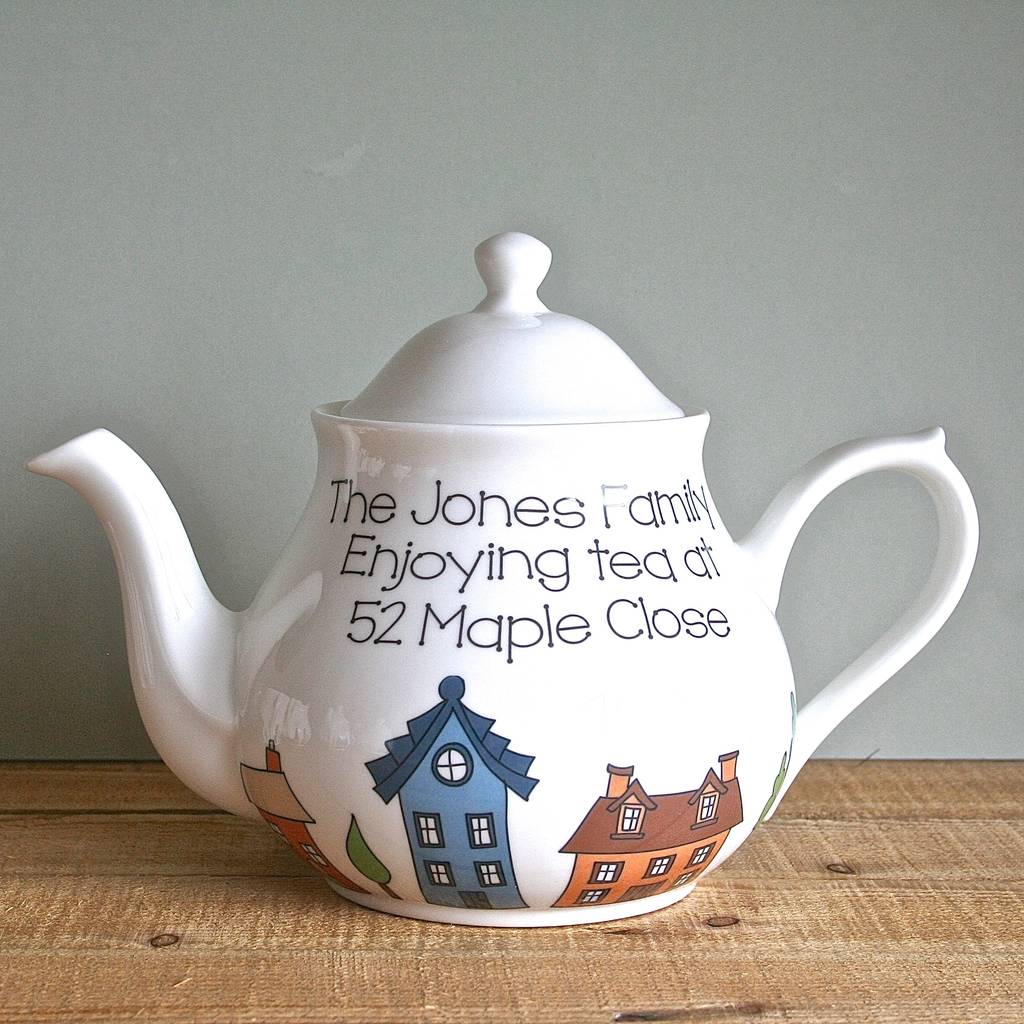 personalised family new home teapot by sparkle ceramics ...