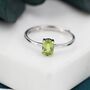 Sterling Silver Natural One Carat Peridot Oval Ring, thumbnail 3 of 12