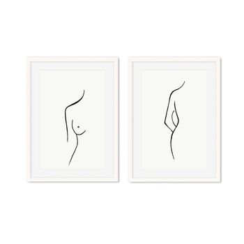 Female Nude Drawings Print Set Of Two, 7 of 9