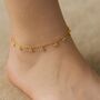 Dainty Beaded Gold Anklet, thumbnail 2 of 5
