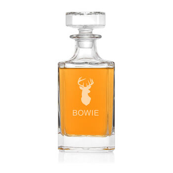 Personalised Classic Stag Square Glass Decanter, 4 of 4