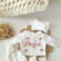 Personalised White Frill Name Cardigan,Baby Gift, thumbnail 2 of 7