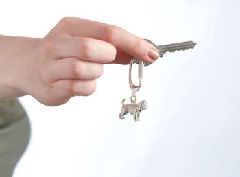 Personalised Cockapoo Sterling Silver Key Ring, 6 of 11