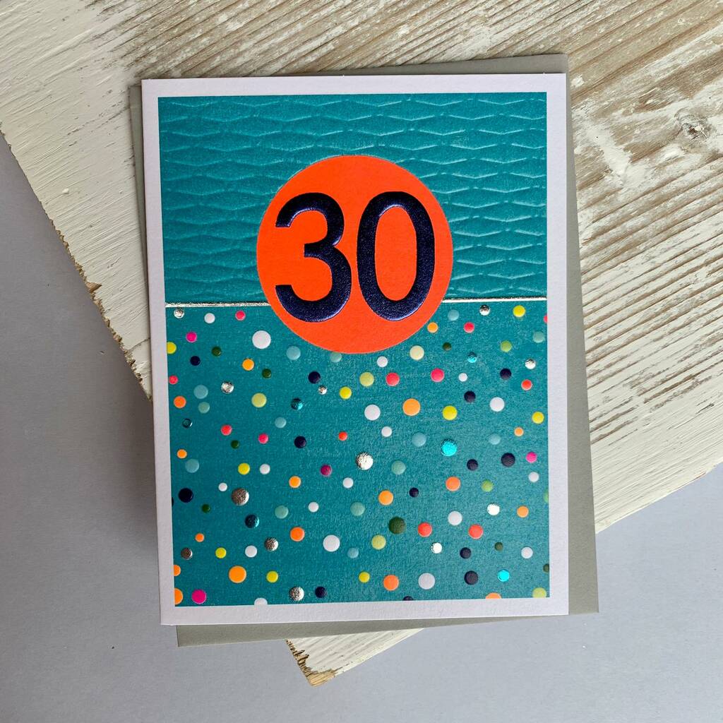 Image of 30th Blue Birthday Card