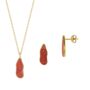 Molten Coral Amber Sterling Silver Earring Necklace Set, thumbnail 5 of 8