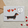 Dachshund Valentine’s Card – From Or To Your Favourite Dog, thumbnail 1 of 11
