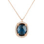 Beatrice Oval Gemstone Necklace Rose Gold Plated Silver, thumbnail 5 of 12