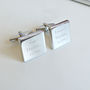 Personalised Square Silver Plated Daddy Tile Cufflinks, thumbnail 3 of 3