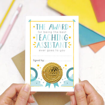 Best Teaching Assistant Certificate Card, 3 of 10