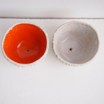 Handmade Ceramic Small Planters With Circle Design, 2 of 10