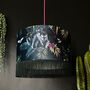 Fringed Velvet Lampshade Lining In Wild Wood Green, thumbnail 3 of 5