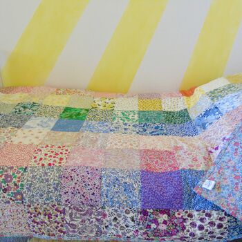 Liberty Handmade Quilt Rainbow Cotbed / Throw Size, 2 of 3
