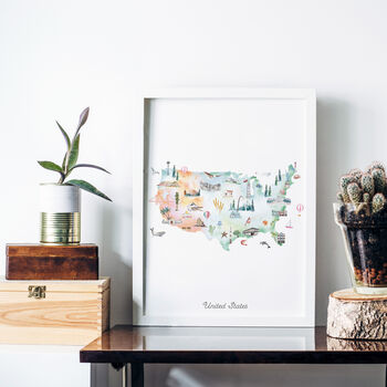 United States Illustrated Map Art Print, 9 of 10