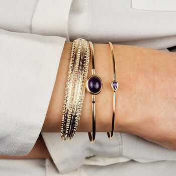 18ct Gold Vermeil Plated Amethyst February Bangle, 2 of 4