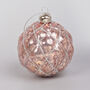 G Decor Set Of Four Glass Light Pink Christmas Baubles, thumbnail 3 of 5
