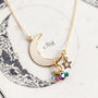 Moon And Star Family Birthstone Charm Necklace, thumbnail 2 of 10