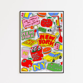 New York City, Manhattan, Graphic Sticker Style Art Print, 3 of 3