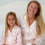 Mum And Daughter Personalised Pink Silky Pyjama Set, thumbnail 2 of 3