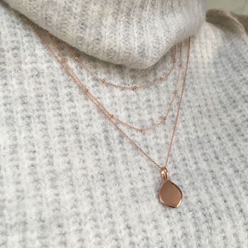 Personalised 18ct Rose Gold Plated Pebble Necklace, 4 of 9
