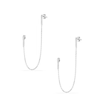Chained Bar Chain Earring Sterling Silver Pair, 3 of 5
