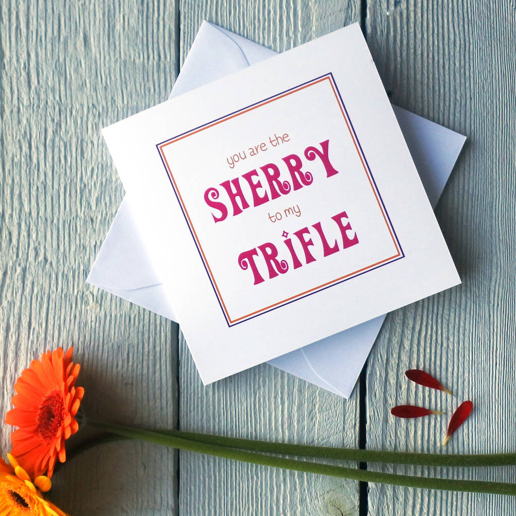 Personalised Sherry Trifle Card, 1 of 2
