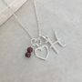 Personalised Heart Necklace With Initial And Birthstone, thumbnail 1 of 4