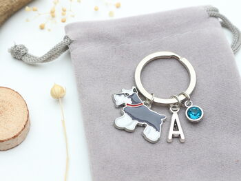 Personalised Miniature Schnauzer Keyring, 6 of 9