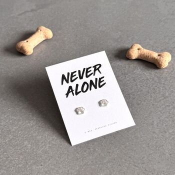 Never Alone Paw Earrings In Sterling Silver, 3 of 5