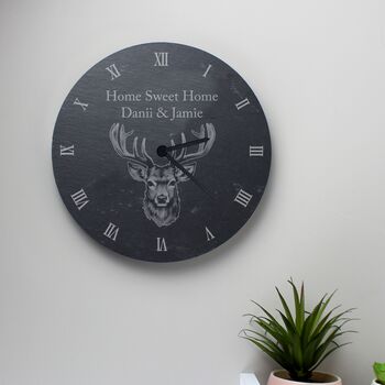 Personalised Stag Slate Clock, 2 of 2