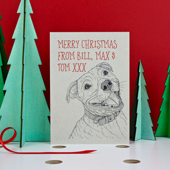 Staffordshire Bull Terrier Christmas Card, 2 of 2