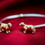Labrador Bangle In Solid Silver And 18ct Gold, thumbnail 2 of 2