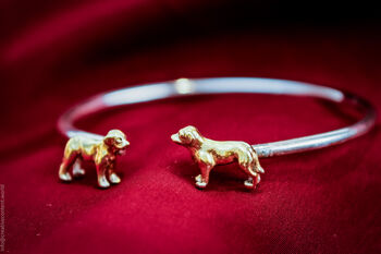 Labrador Bangle In Solid Silver And 18ct Gold, 2 of 2
