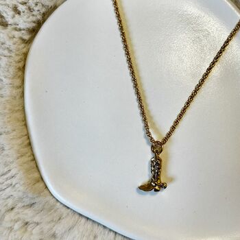 Cowboy Boot Gold Necklace, 4 of 4