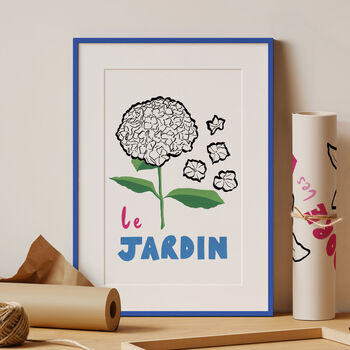 'Le Jardin' Hand Painted Hydrangea Floral Print, 2 of 3
