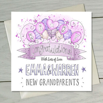 New Grandparents Baby Congratulations Card, 3 of 4