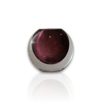 Murano Colored Glass Sphere Sculpture – Deep Plum, 2 of 4