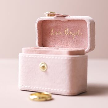Personalised Embroidered Flowers Petite Velvet Ring Box, 5 of 8