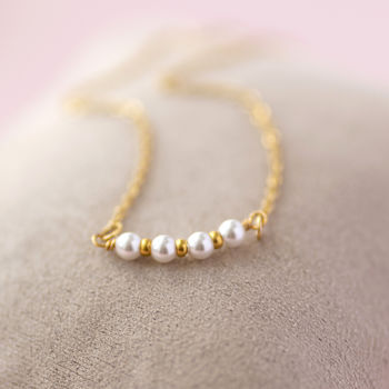 40th Birthday Dainty Pearl Bar Necklace, 4 of 8