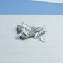 Silver Golden Glow Leaf Studs, thumbnail 1 of 4